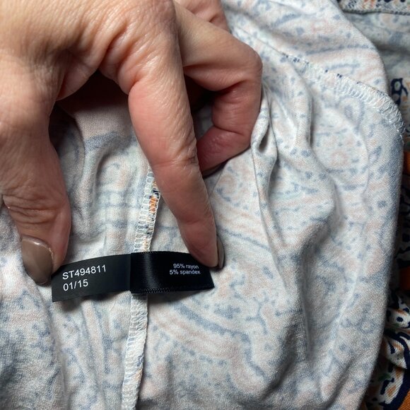 The Limited Orange Paisley Maxi Skirt Womens L Elastic Pull On Waist Paneled EUC - Picture 5 of 8